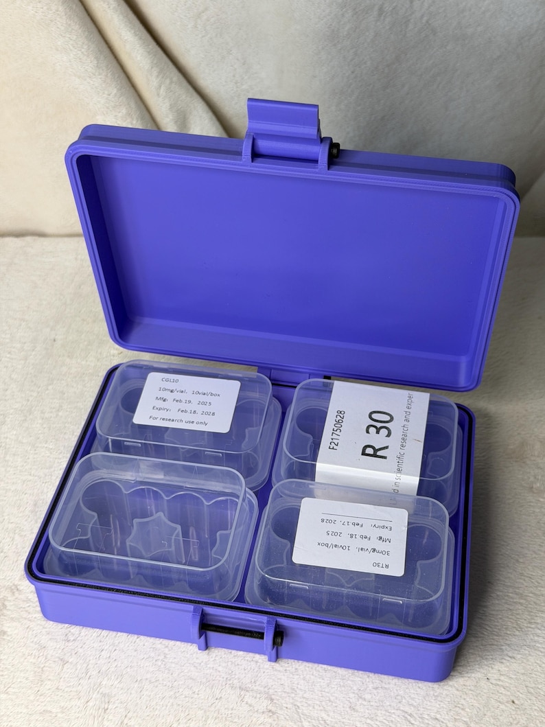 Estuche para kit de péptidos de 3 ml - Caja premium para almacenamiento de GLP-1 (capacidad para 18 kits/180 viales) - Disponible en nuevos colores imagen 13