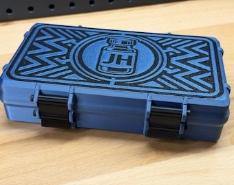 Estuche para 50 viales de péptidos (3 ml) – Opción de congelación – Iniciales personalizadas – Azul cobalto metalizado