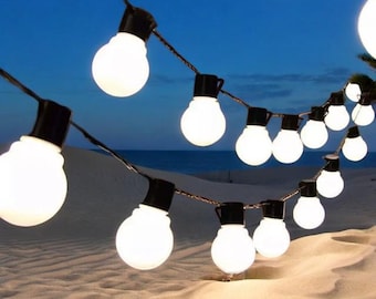 Guirnalda de luces LED G50 de 5 m, decoración navideña para jardín y patio.