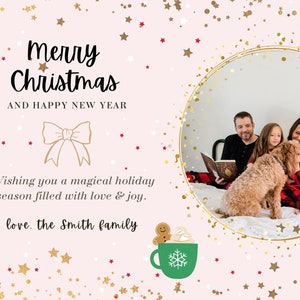 Snowflake Sparkle Merry Christmas Card | Printable Festive Cards for Gifts or Holiday Greetings with Gold & Red, Have a Magical Holiday