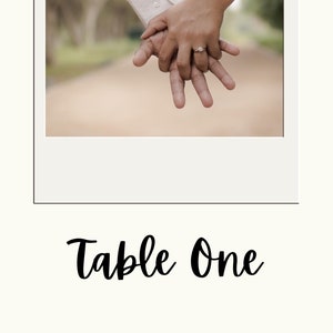 Custom Polaroid Wedding Table Numbers | Photo Table Numbers Table Number Template Table Number Signs, Customizable Wedding Table Number Card
