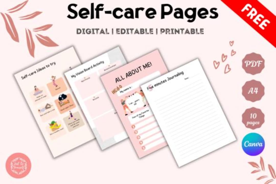 Self Care Journal Pages | Mindfulness Templates (digital Download) - Etsy