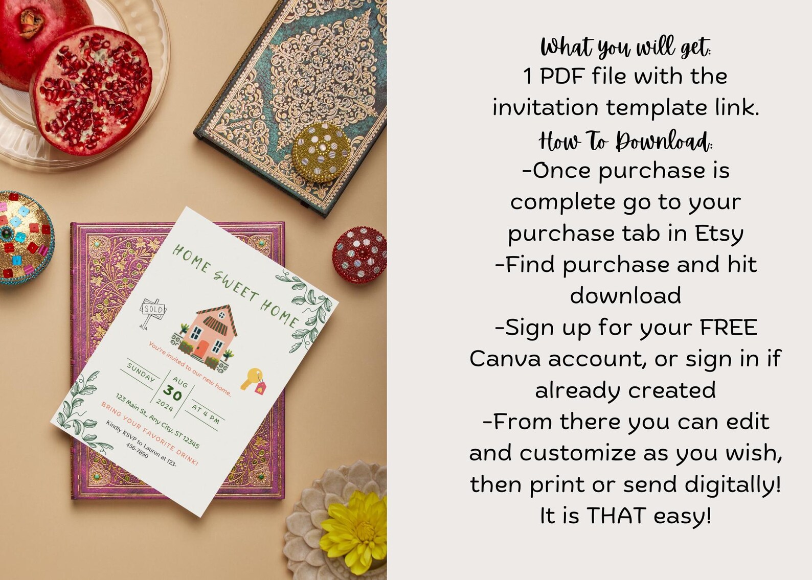Housewarming Party Invitation | New Home Party Printable Invite ...