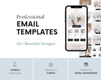 Customizable Email Newsletter Templates for Small Business Canva Templates Mobile-Optimized for Campaigns, Welcome Emails, and Newsletters