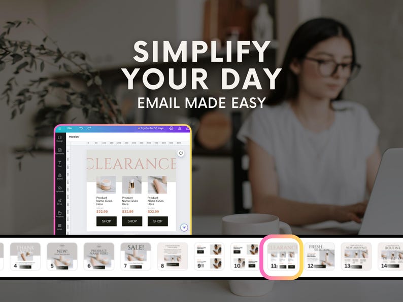 Professional Email Marketing Kit Canva Template Set With 5 Full