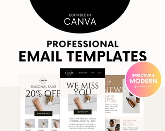 E-Mail Newsletter Vorlagen E-Mail Vorlagen E-Mail Marketing Kampagne Canva Template MailChimp FloDesk E-Mail Design Blast Editable
