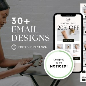 Ecommerce email template Email marketing templates Small business marketing | Welcome email newsletters | Canva template MailChimp FloDesk