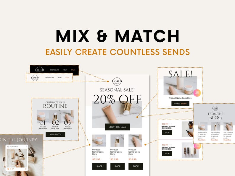 Professional Email Marketing Kit Canva Template Set With 5 Full