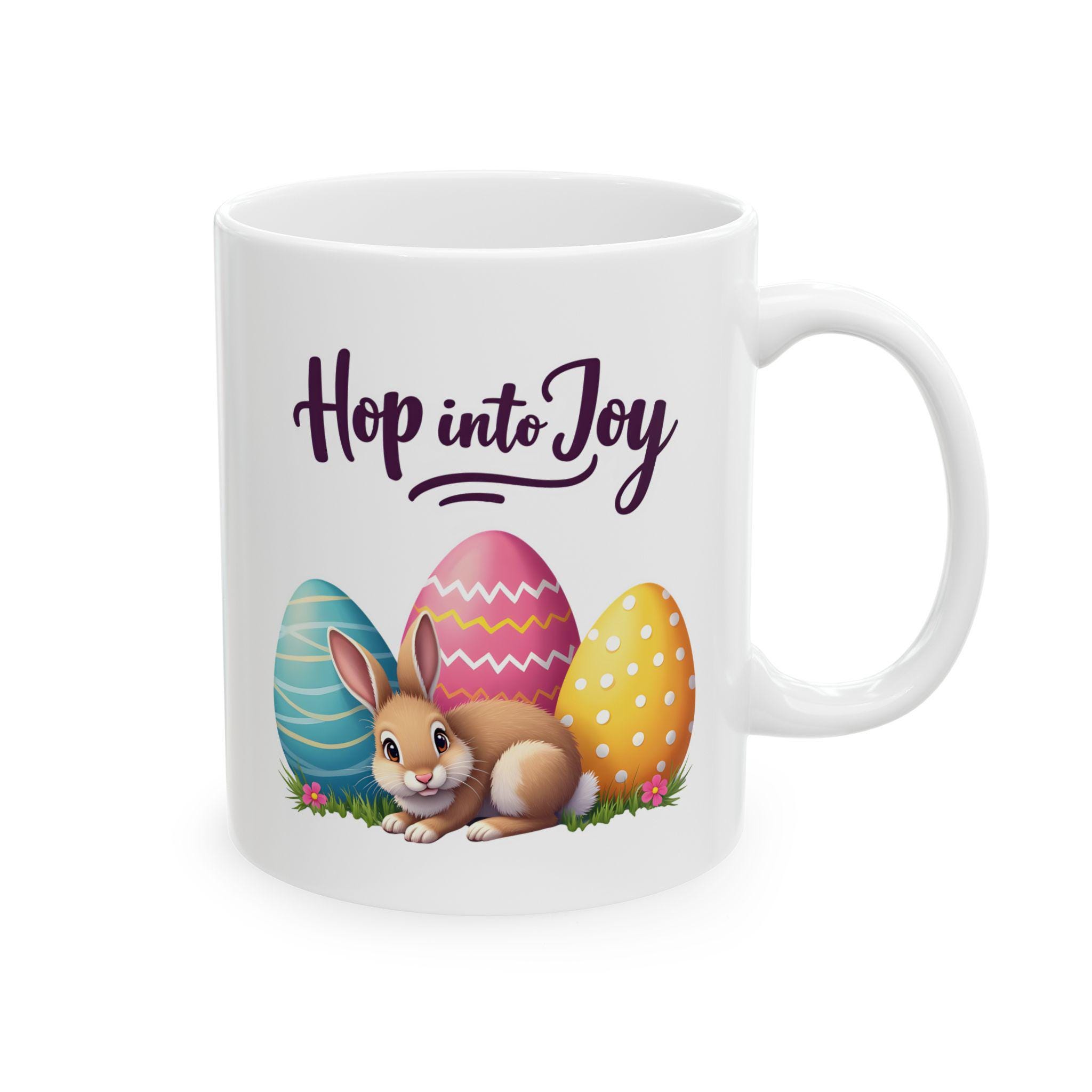 Easter Bunny Ceramic Mug, Cute Spring Mug, Holiday Gift, Coffee Cup, Spring Decor, Easter Celebration