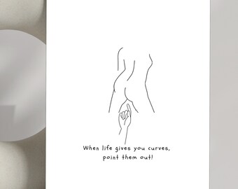 Funny Curves Anniversary Card: Sarcastic Love Gift