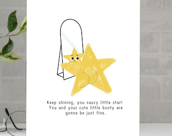 Saucy Star Birthday Greeting Card