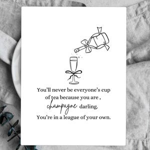 You&#39;re Champagne Greeting Card | Funny Birthday Card for Best Friend | Funny Couple Celebration Card | Motivation Card for her and him