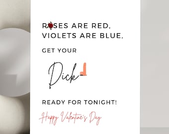 Raunchy Valentine's Day Card: Roses Are Red, White Kraft Card