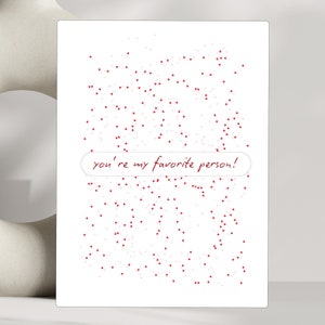 You’re My Favorite Person Love Card | Love Cards with Heart Background | Sentimental Anniversary Card | Cute Valentines Card