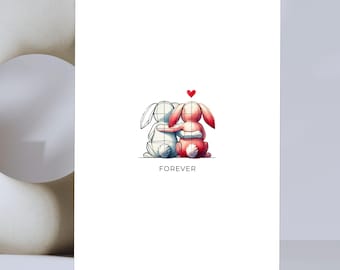 Bunny Anniversary Card | Minimalist Rabbit Greeting Card