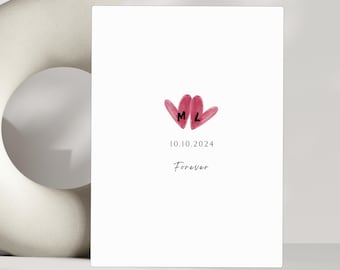Personalized Anniversary, Valentine's Day Card: Romantic Card with Custom Date and Name