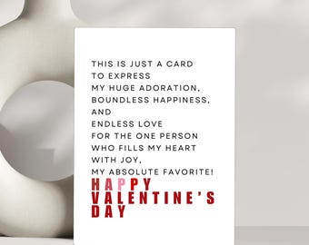 I Love You Valentine's Day Card: White Kraft Greeting Card