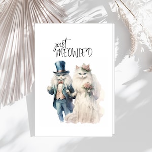 Cat Wedding Card | Cat Royal Wedding Card | Funny Cat Wedding Card | Just Meowied Card | Card for New Married Couples | Cat First Dance Card