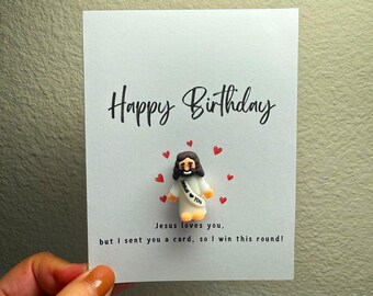 Resin Jesus Figure Greeting Card | Religious Gift