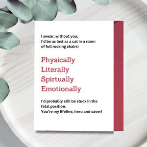 Thank You Card | Sentimental Thank You Card | Thank You Card to Colleagues, Friends, Roommates | Literally I Couldn&#39;y Do it without You Card