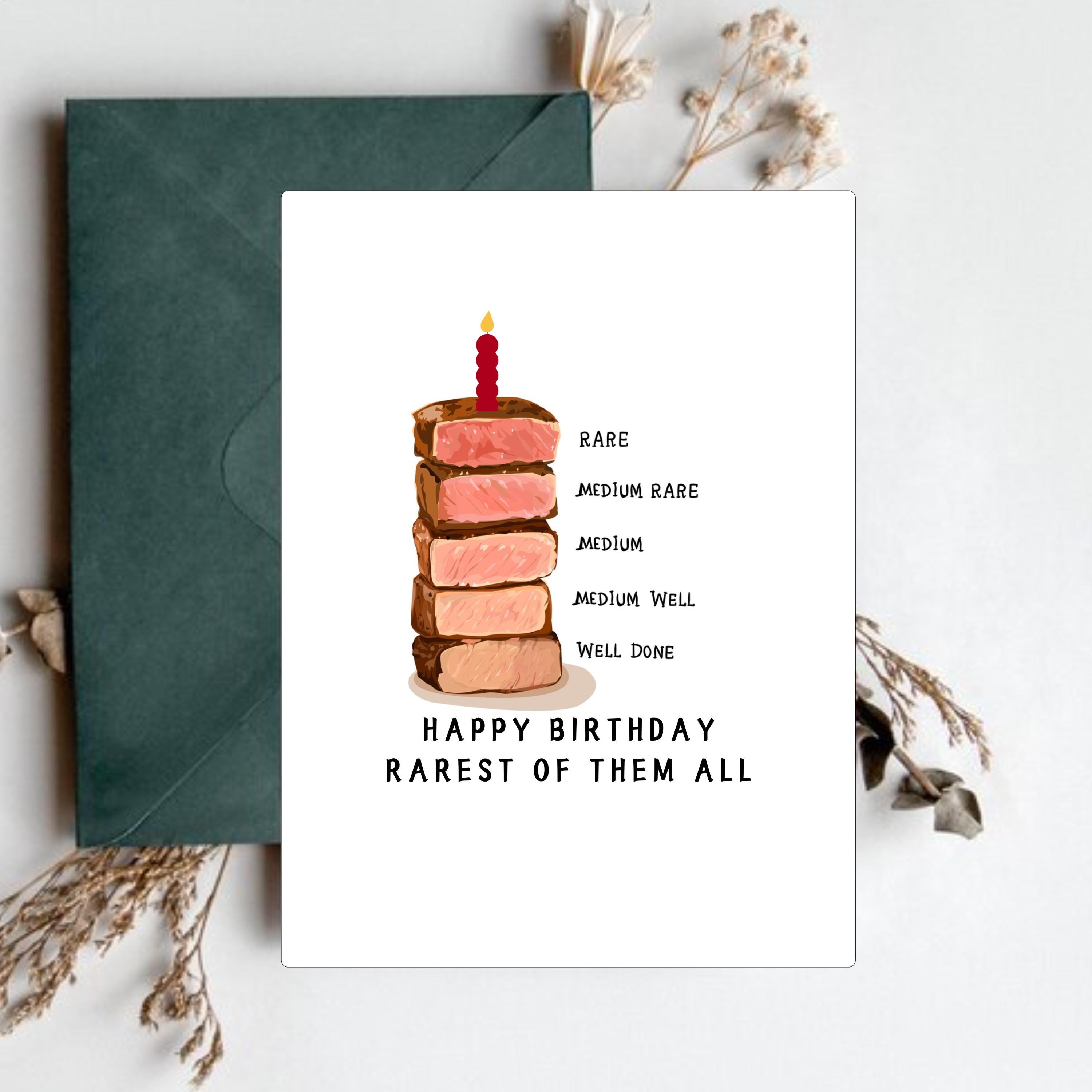 Steak Birthday Card - Etsy