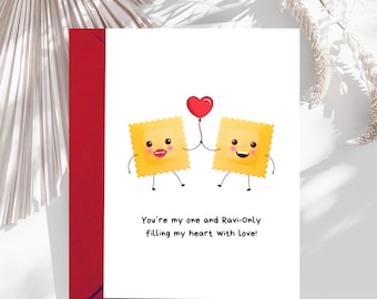 Foodie Birthday Card | "Ravi-Only" Ravioli Anniversary Card