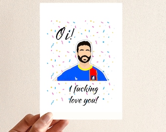Funny 'Oi, I Love You' Greeting Card, Valentine's Anniversary Card