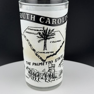 Vintage souvenirglas staat South Carolina