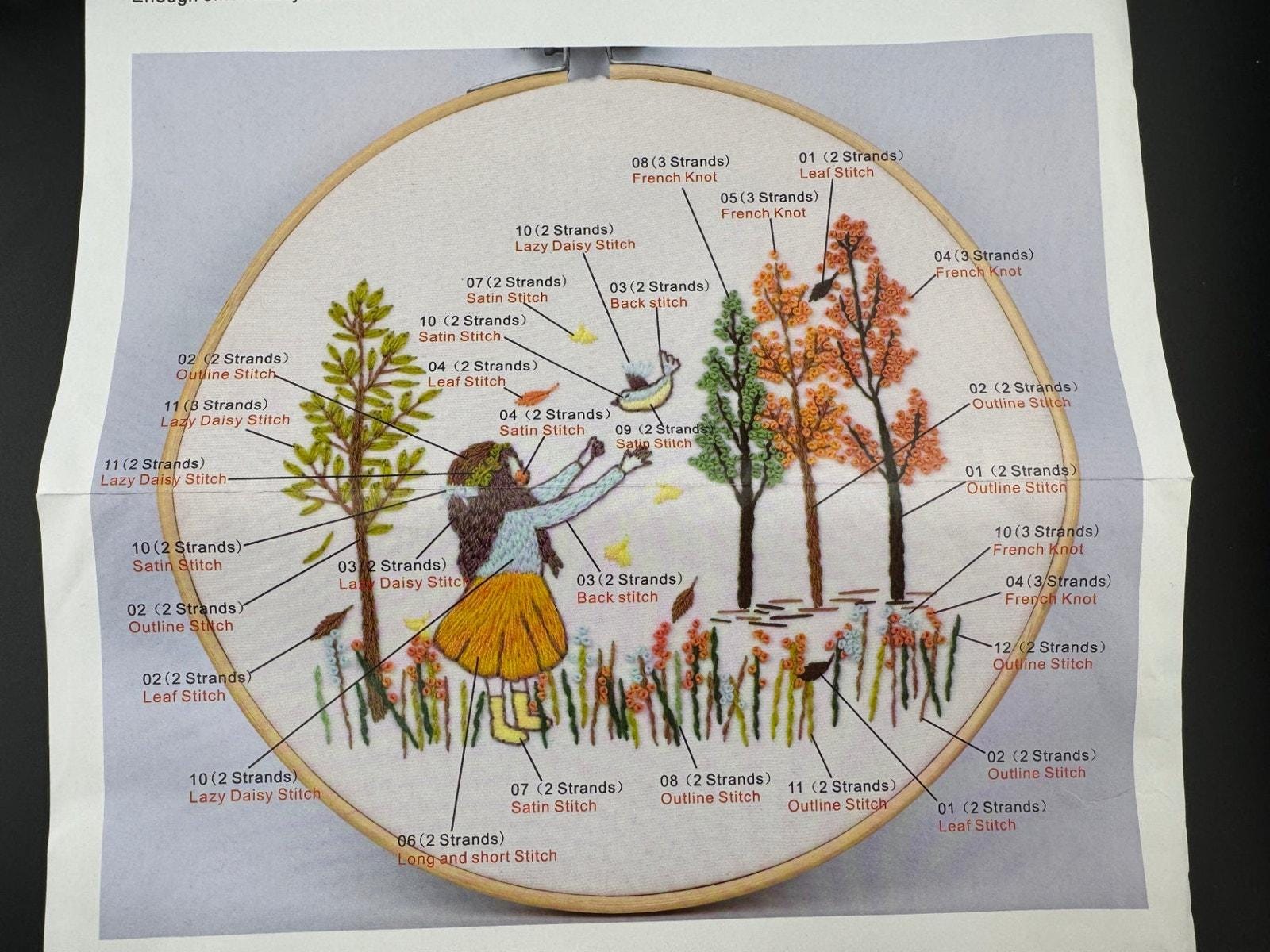 Little Girl With Bird - New Embroidery Kit, Cx0187 - Etsy