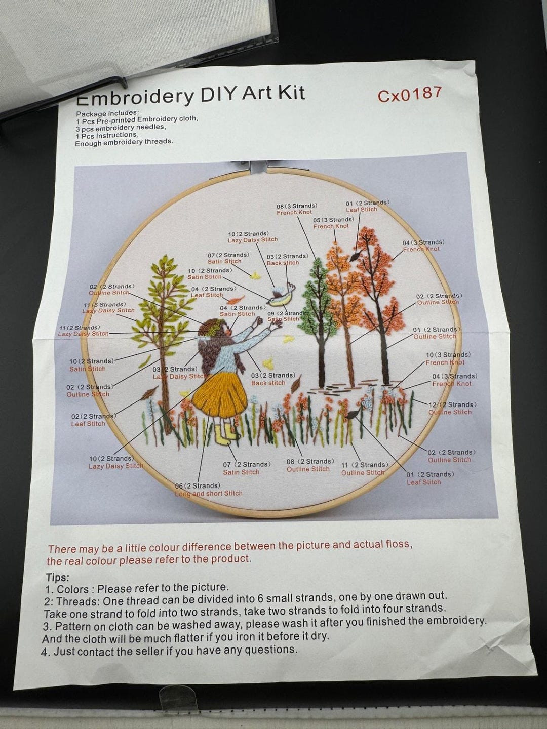 New Little Girl With Bird Embroidery Kit - Cx0187 - Etsy