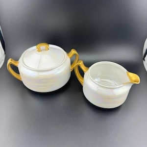 Vintage Lusterware Sugar Bowl and Creamer Set