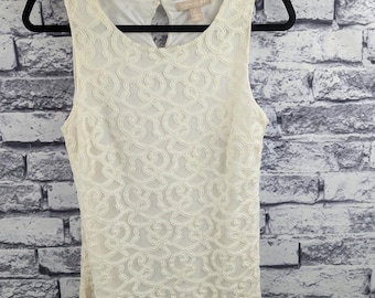 Banana Republic Ivory Lace Tank Top