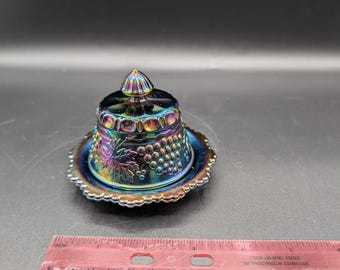 Mini Carnival Glass Butter Dish