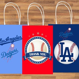 LA Dodgers Favor Bag, LA Dodgers Downloads, Los Angeles Dodgers Partygeschenke, Favor Bag Printables, Favor Download