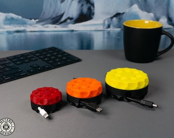 Juego de organizadores de cables USB Carretes de cable PEQUEÑOS [S] compactos robustos ligeros versátiles multicolor para teléfonos inteligentes Apple Samsung Sony Teléfonos móviles