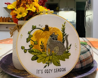 It’s cozy season - hand embroidery hoop