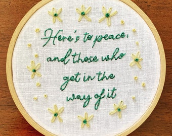 Fleabag show quote - hand embroidery hoop art