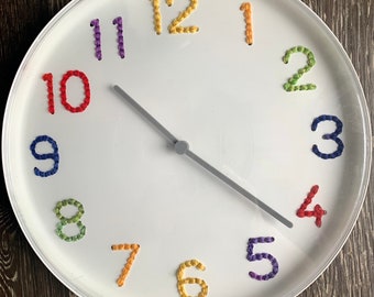 Hand embroidered multicolored IKEA minimalist clock  1 of 2 LEFT!