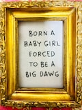 MADE TO ORDER - Big Dawg - hand embroidery 4x6 ready to frame