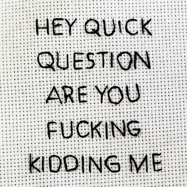 MADE TO ORDER - Quick question -   hand embroidery 4x6 ready to frame