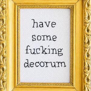 Decorum - (unframed) 4x6 hand embroidery made to order