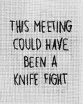 made to order - This Meeting - ready to frame hand embroidery 4x6