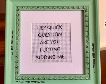 Quick question -  framed hand embroidery 4x4 in a 8x8 frame