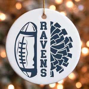Personalized Football and Cheer Christmas Ornament, Kids Ornament, Personalized Name, Team Spirit Christmas Ornament, Team Gift