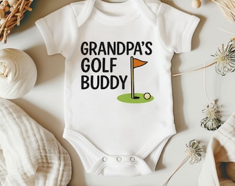 Grandpa's Golf Buddy Bodysuit, Baby Golfing Outfit, Pregnancy Announcment for Papa, Baby Shower Gift