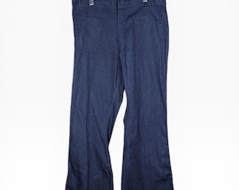 Vintage 70s/80s US Navy Bell Bottom Flare Denim Jeans Men 38R Military Utility Pants Type I