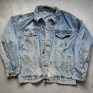 Vintage Pendleton denim truckerjack heren grote western cowboy distressed
