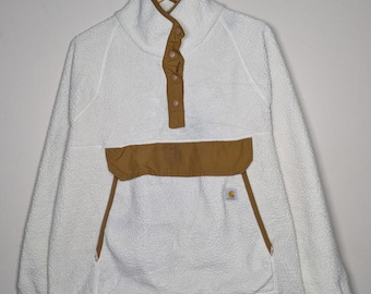 Suéter polar Carhartt Quarter Snap en marrón leche avena para mujer XL
