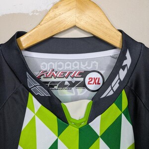 Y2K Motocross Racing Jersey Longsleeve Shirt Mens Size XXL Kinetic Fly Green image 3