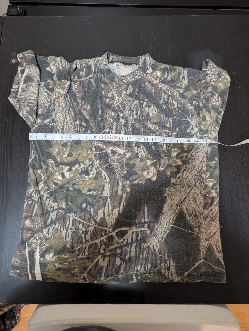 Camiseta vintage con bolsillo de camuflaje de roble musgoso Treeback Hardwoods Gorpcore, talla grande imagen 5
